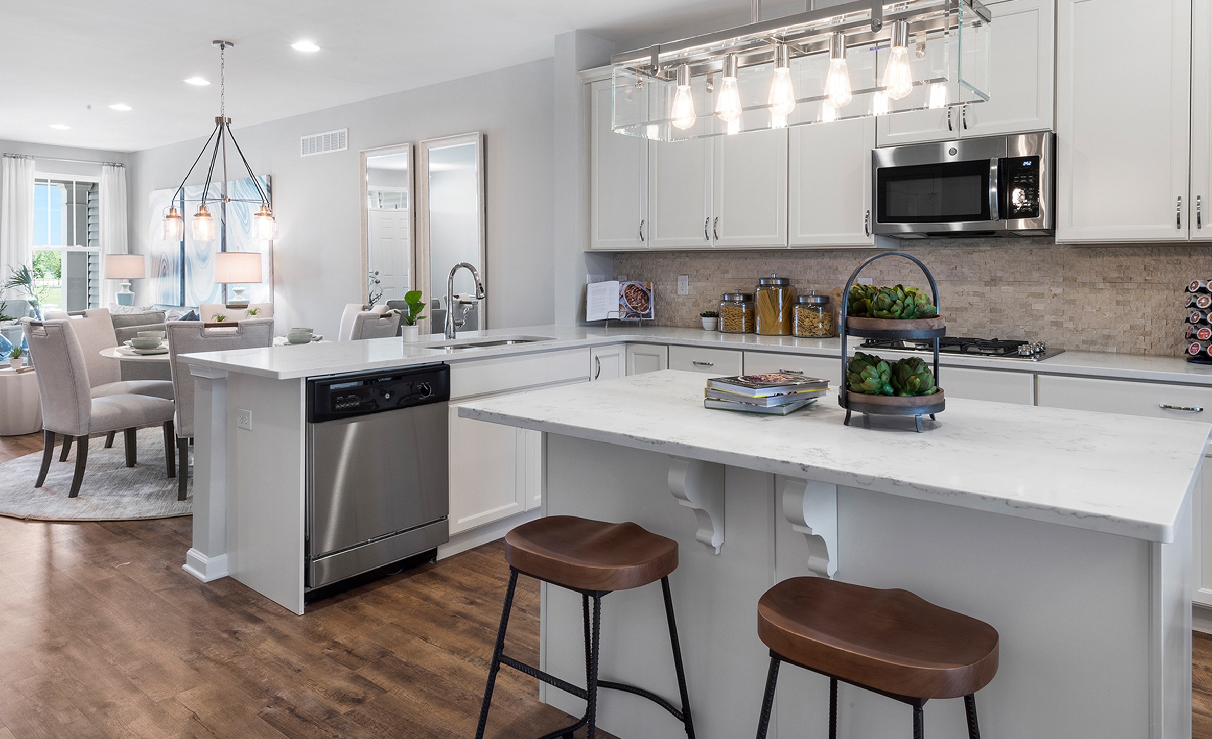 new kitchen with hardwood flooring